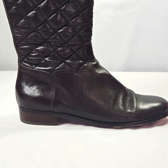 Corso Como Womens Dark Brown Leather Quilted Knee High Boots Size 6.5 - Picture 2 of 7